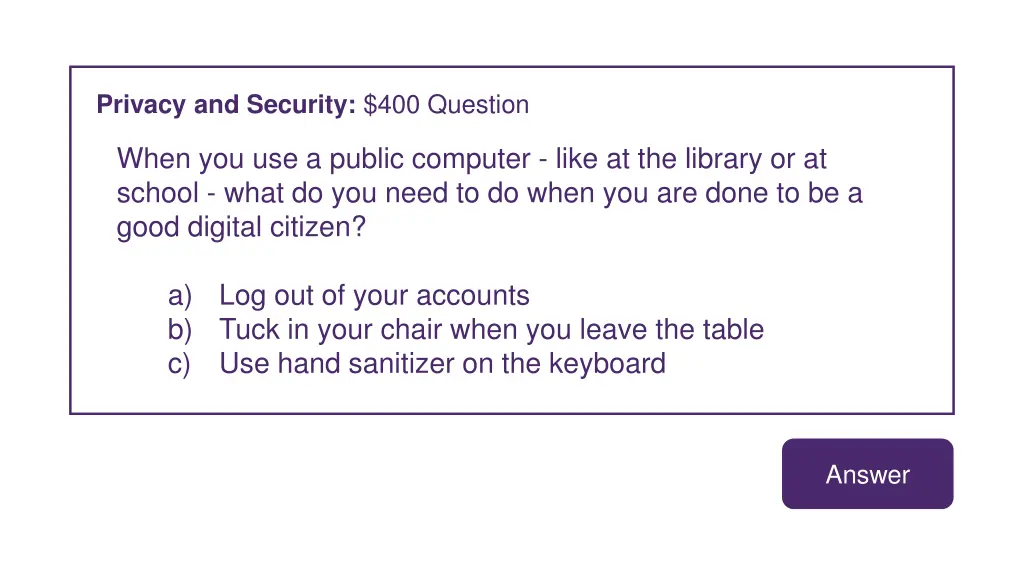 privacy and security 400 question