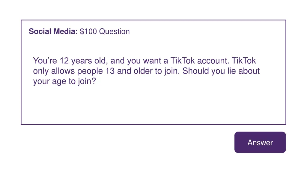 social media 100 question