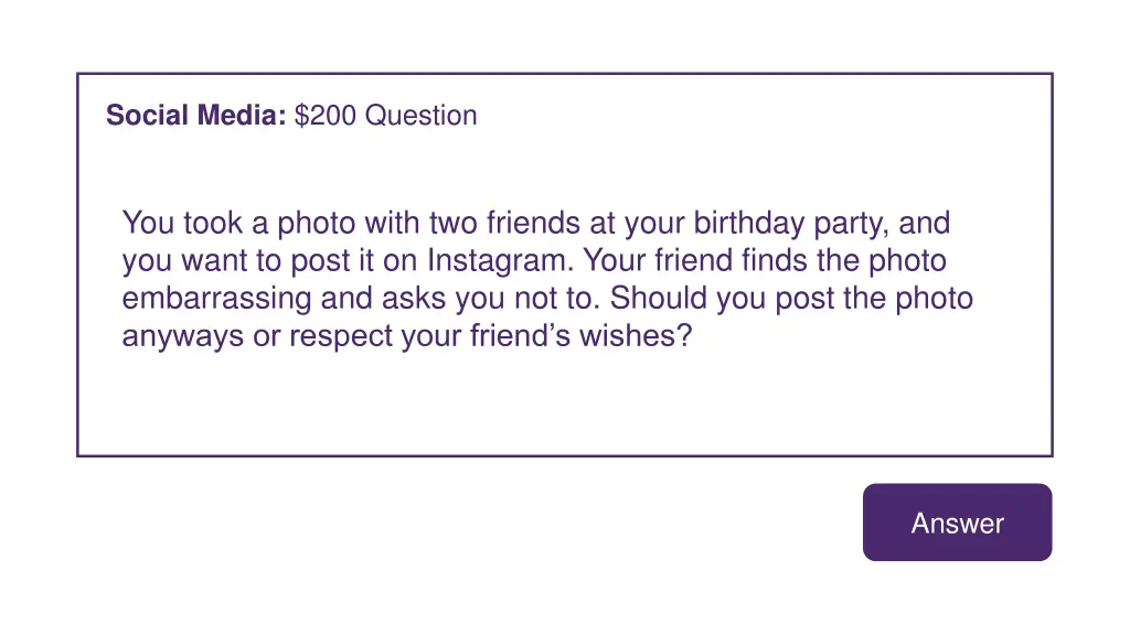 social media 200 question