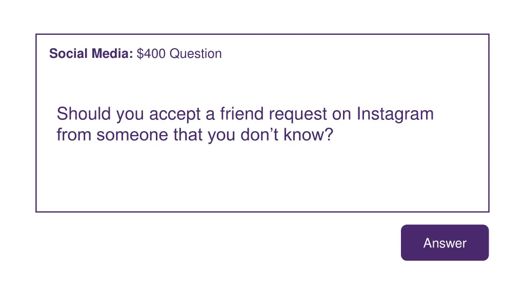 social media 400 question