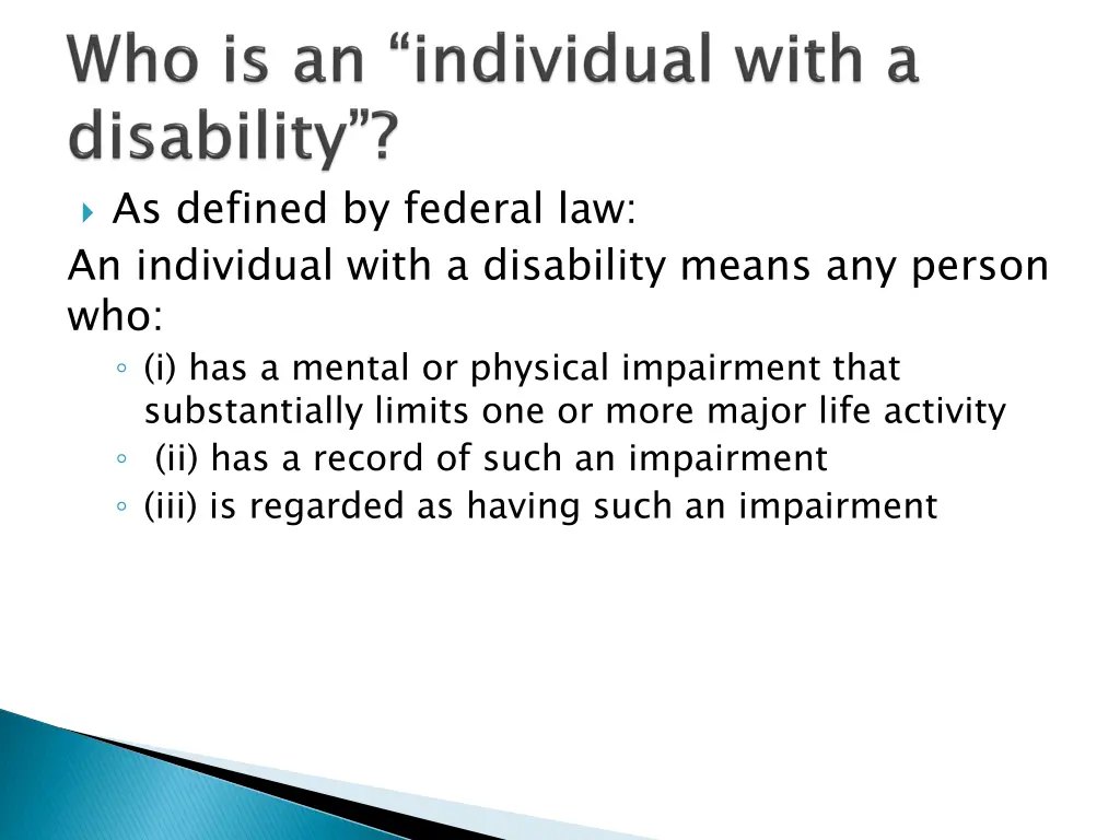 as defined by federal law an individual with