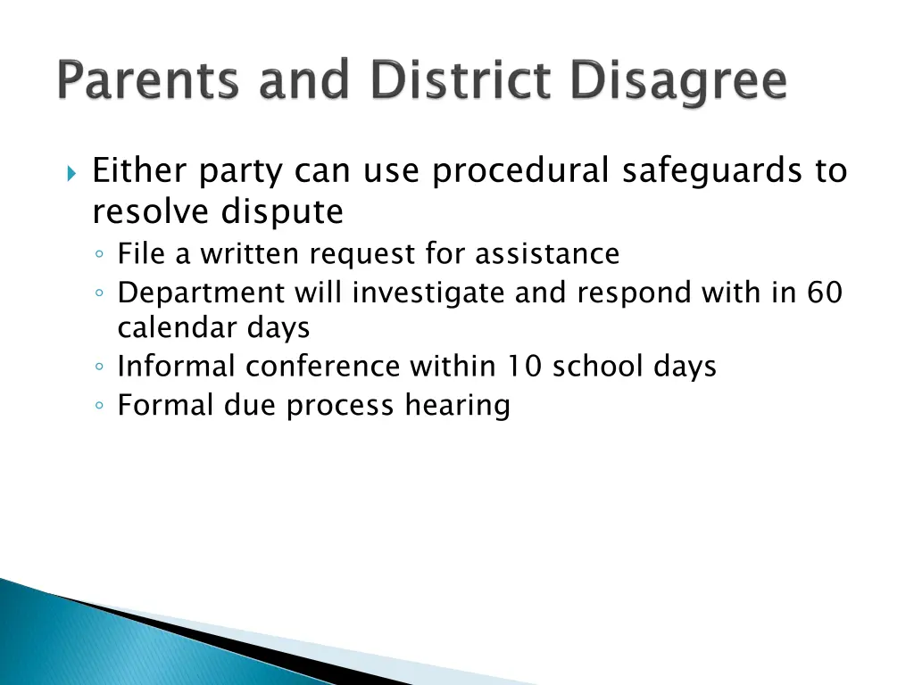 either party can use procedural safeguards