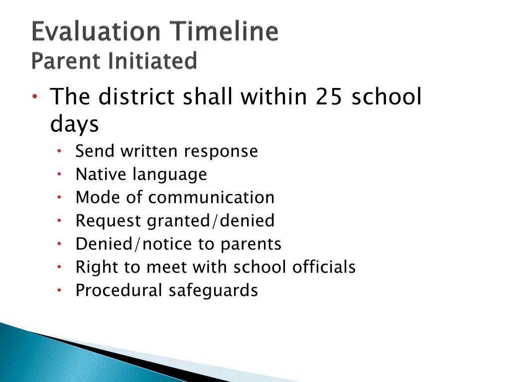 the district shall within 25 school days send