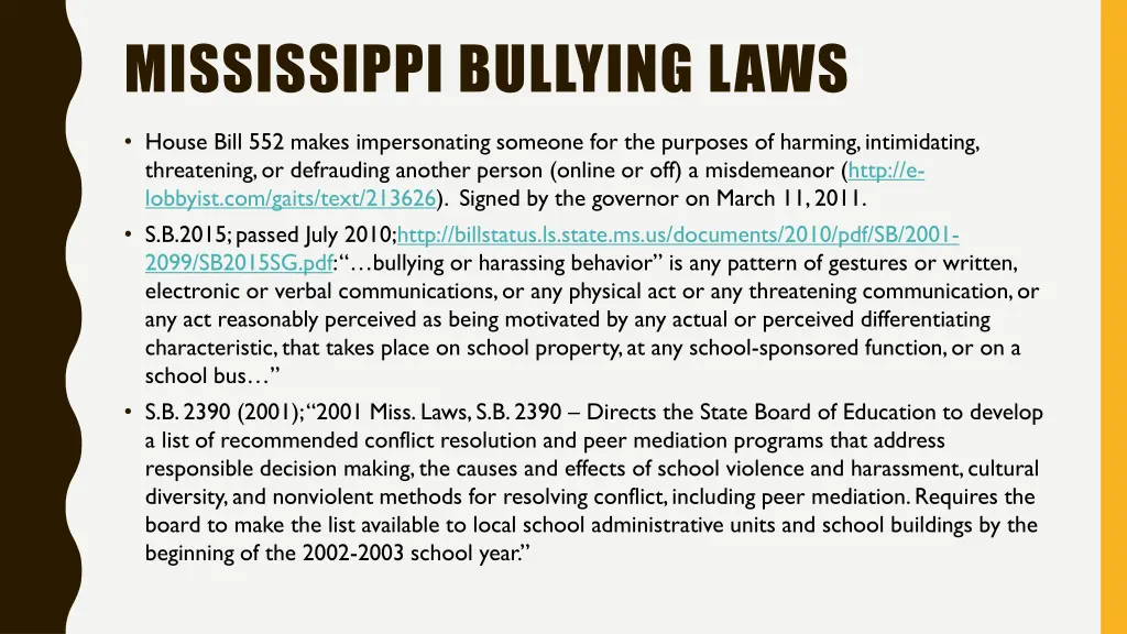 mississippi bullying laws