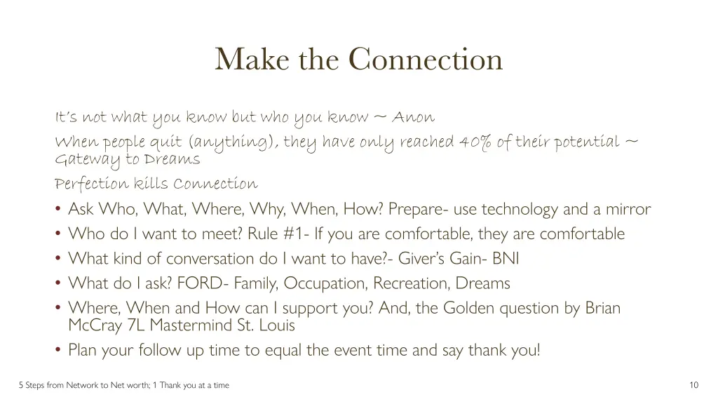 make the connection