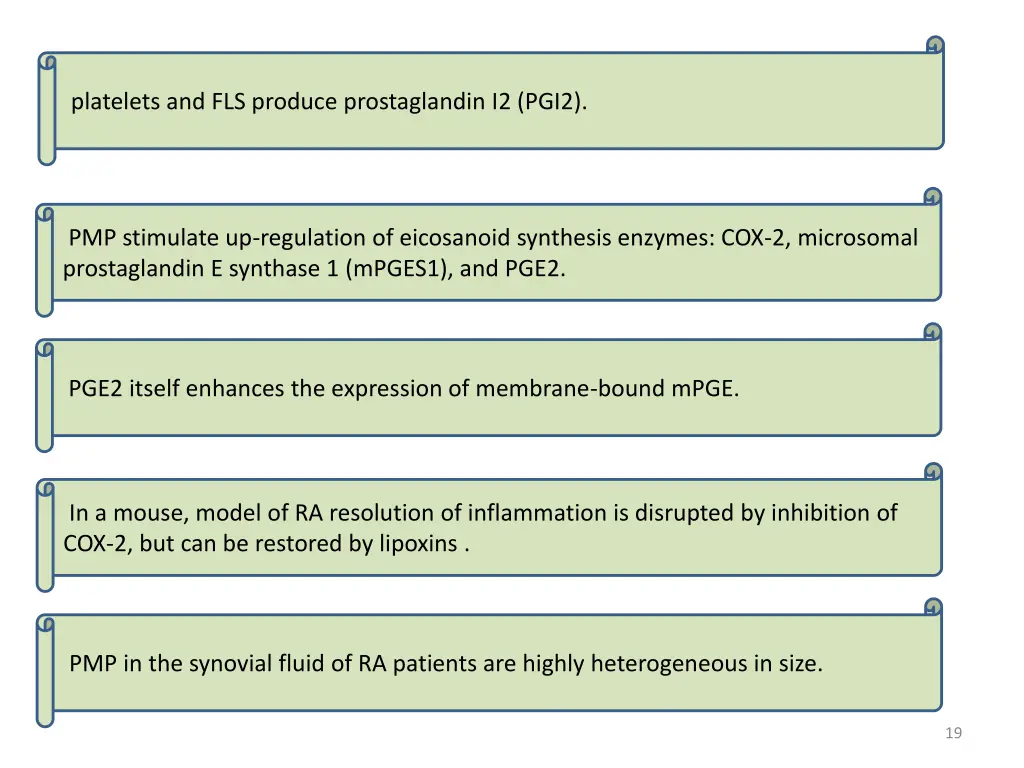 platelets and fls produce prostaglandin i2 pgi2