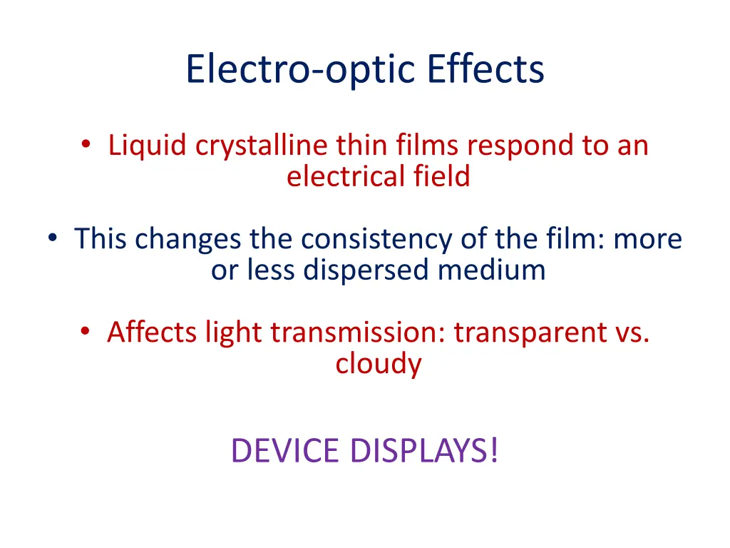 electro optic effects