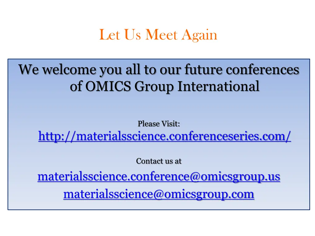 let us meet again