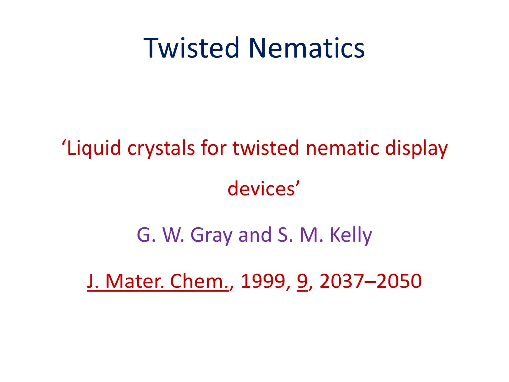 twisted nematics 1