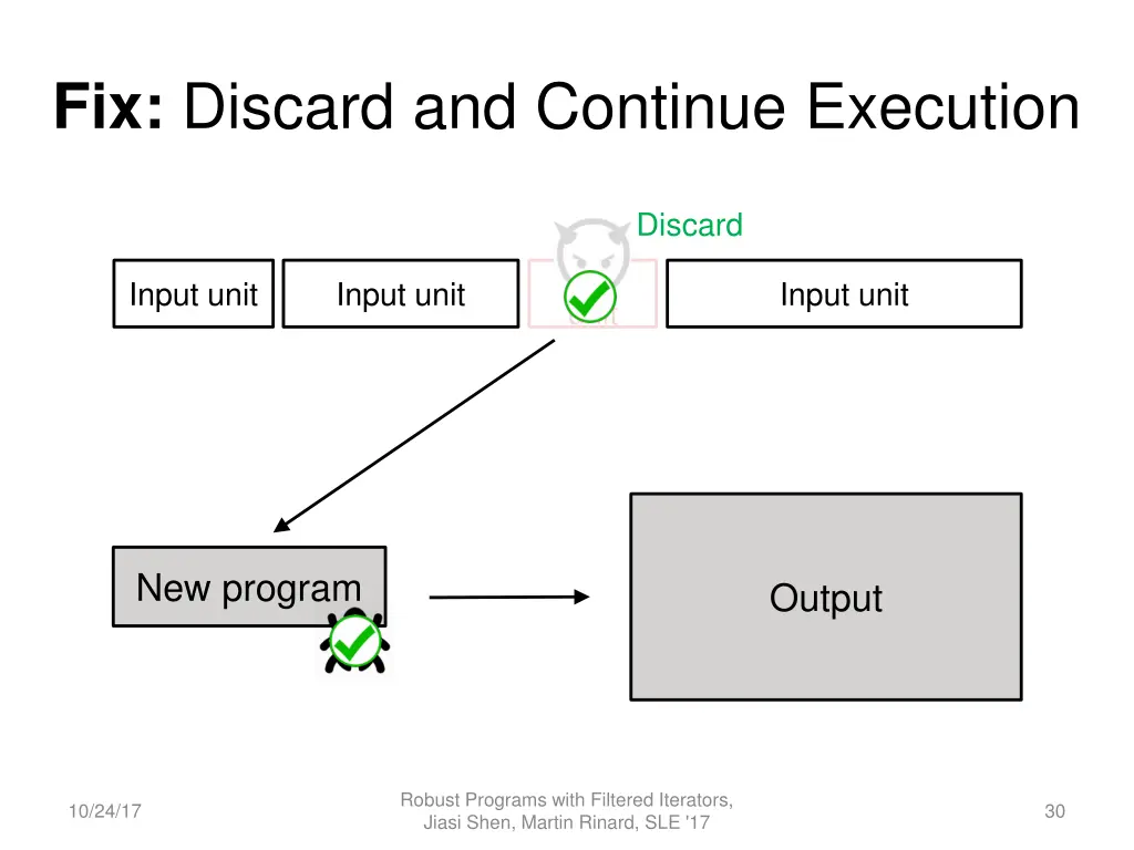 fix discard and continue execution