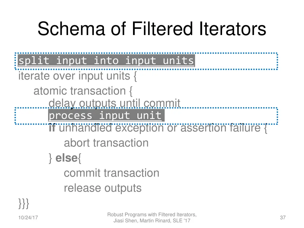 schema of filtered iterators 1