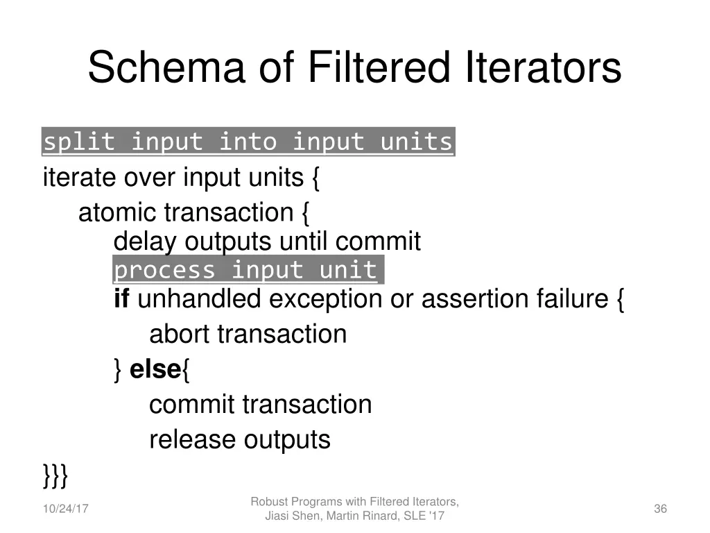schema of filtered iterators