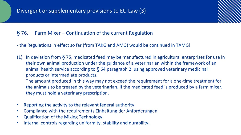 divergent or supplementary provisions to eu law 3