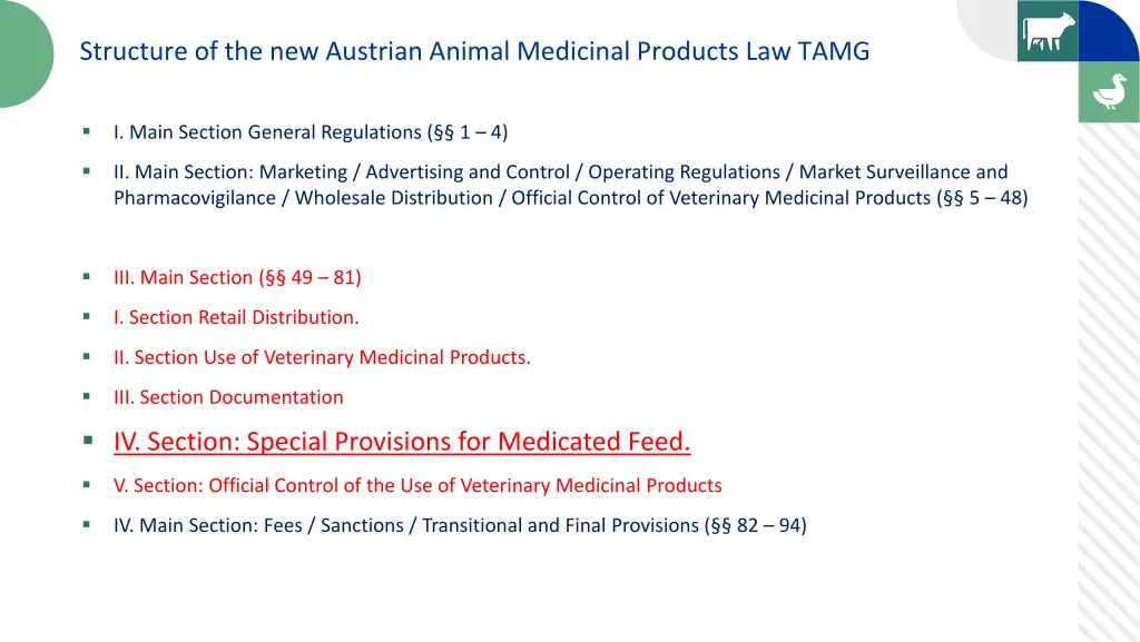structure of the new austrian animal medicinal