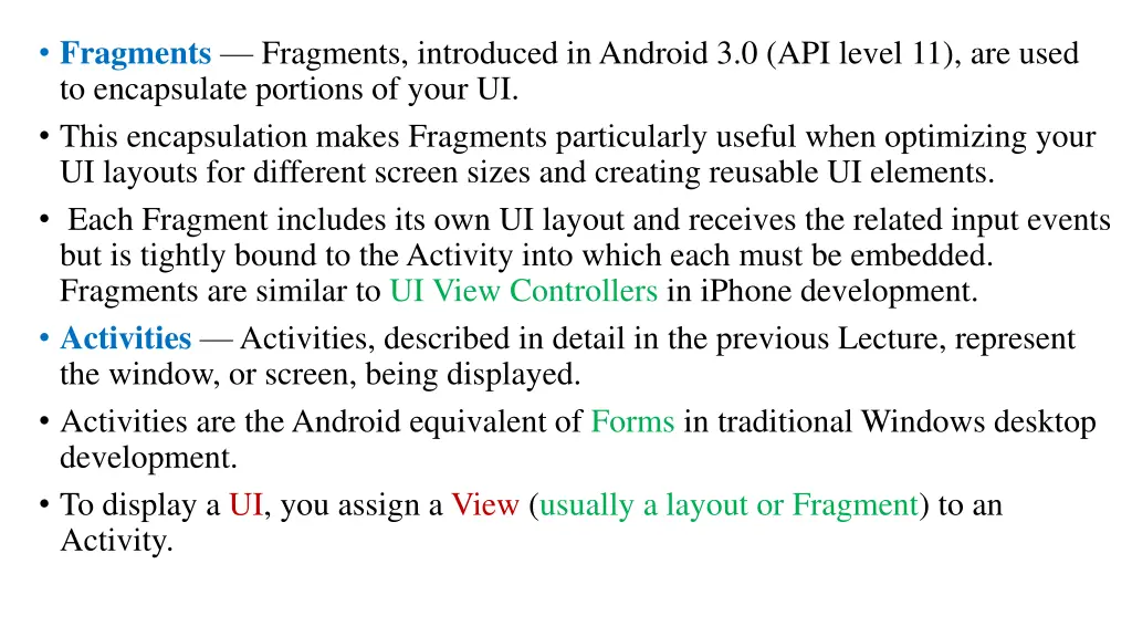 fragments fragments introduced in android