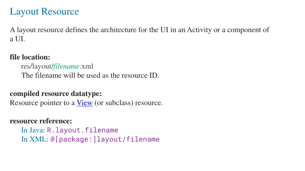 layout resource