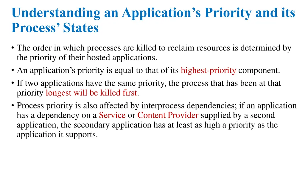 understanding an application s priority