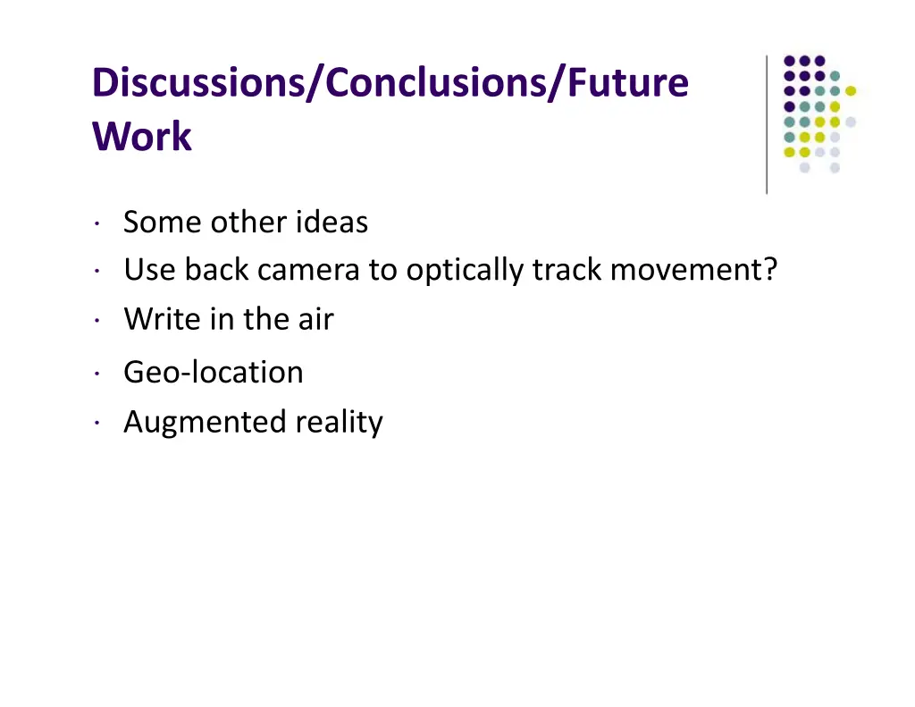 discussions conclusions future work 1