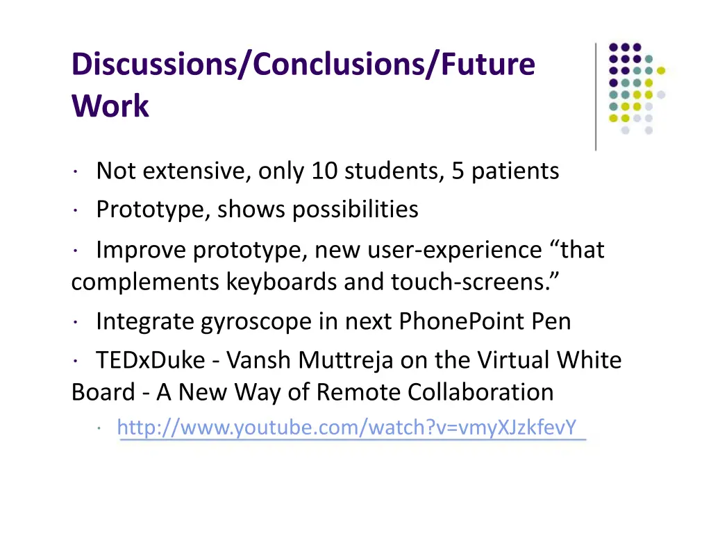 discussions conclusions future work