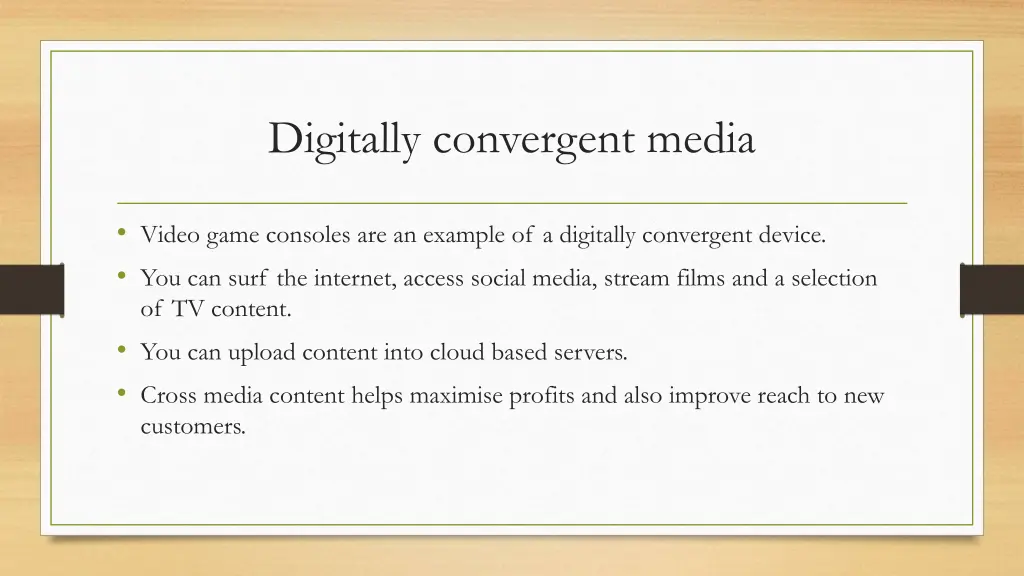 digitally convergent media
