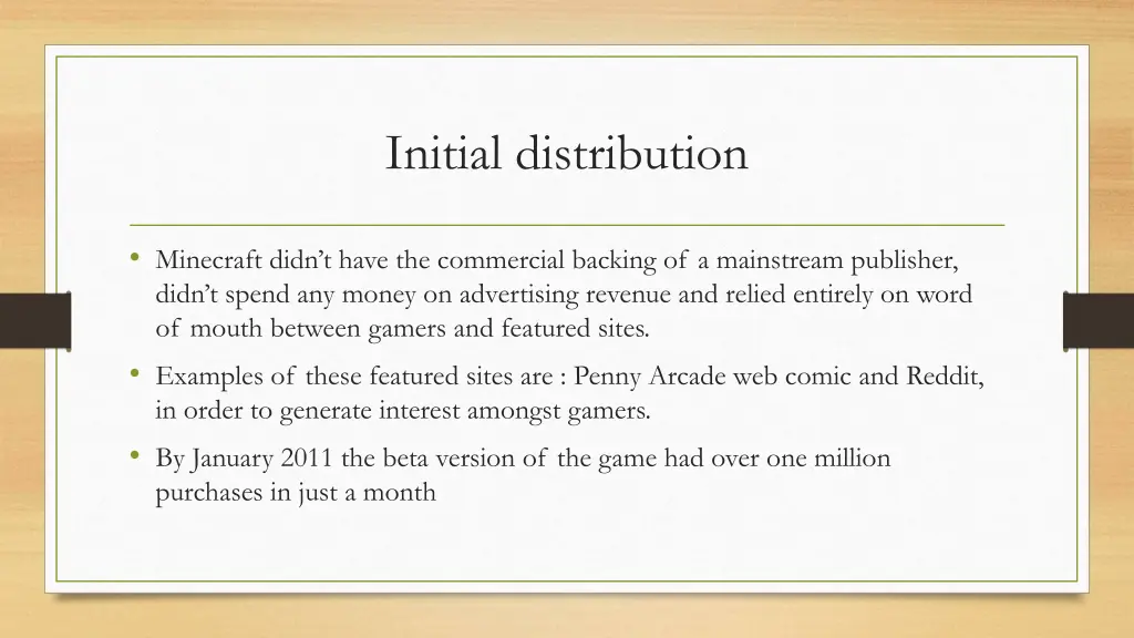 initial distribution