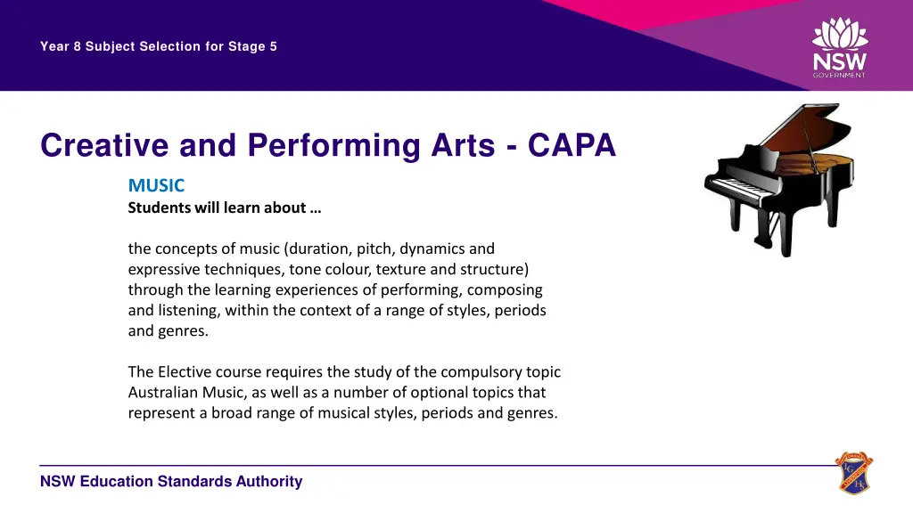 year 8 subject selection for stage 5 11