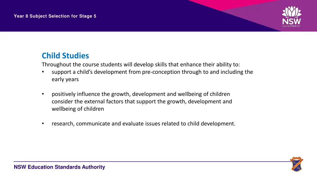 year 8 subject selection for stage 5 20