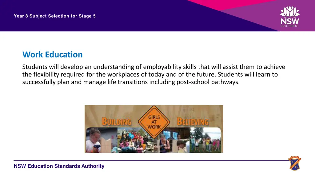 year 8 subject selection for stage 5 24
