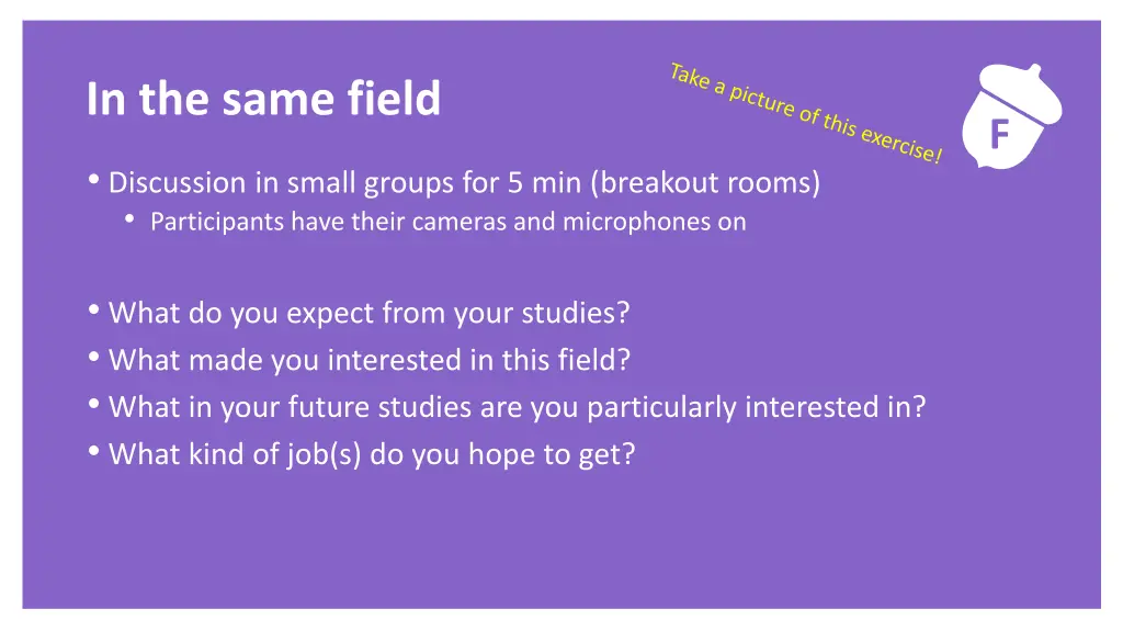 exercise in the same field