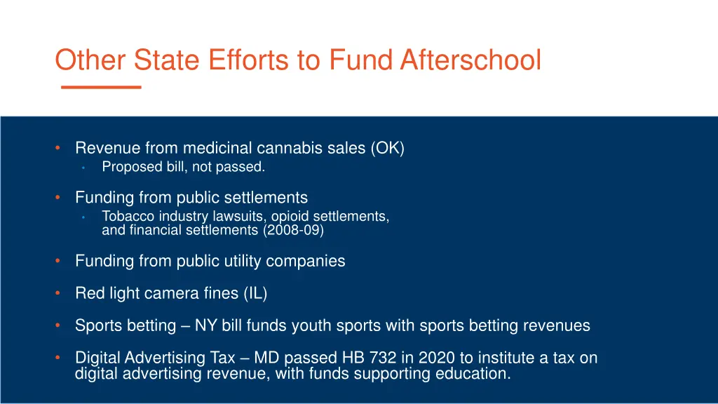 other state efforts to fund afterschool