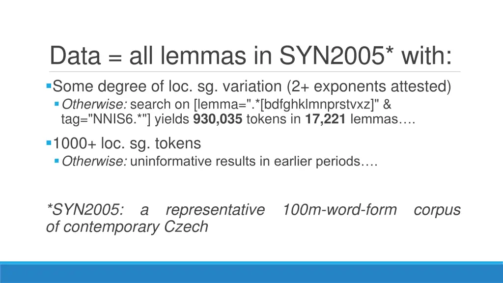 data all lemmas in syn2005 with some degree
