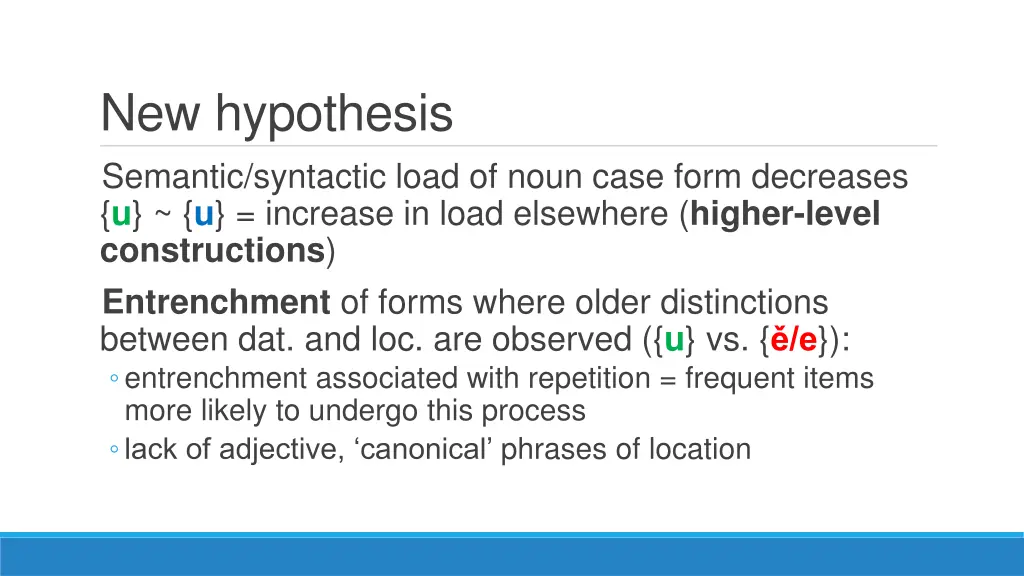new hypothesis semantic syntactic load of noun