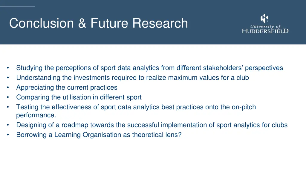 conclusion future research