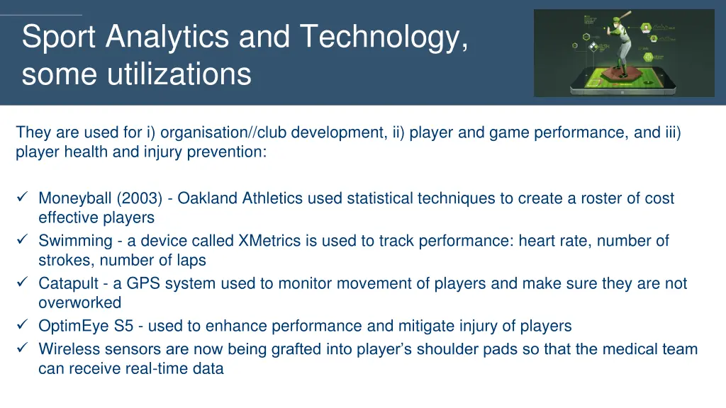 sport analytics and technology some utilizations