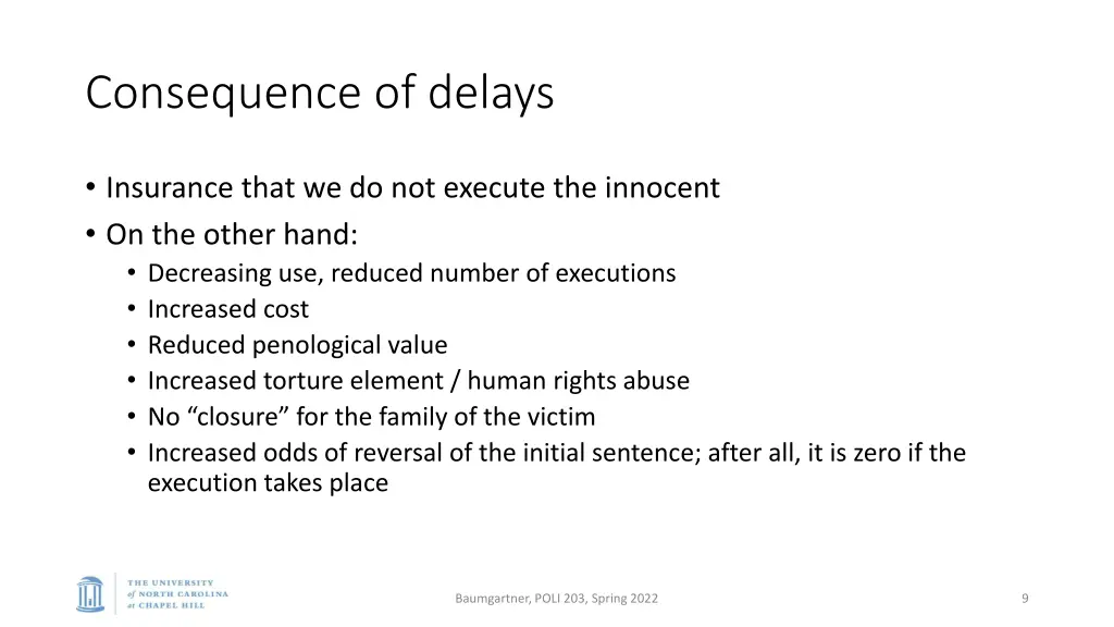 consequence of delays