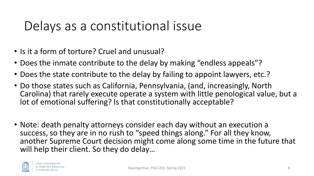 delays as a constitutional issue