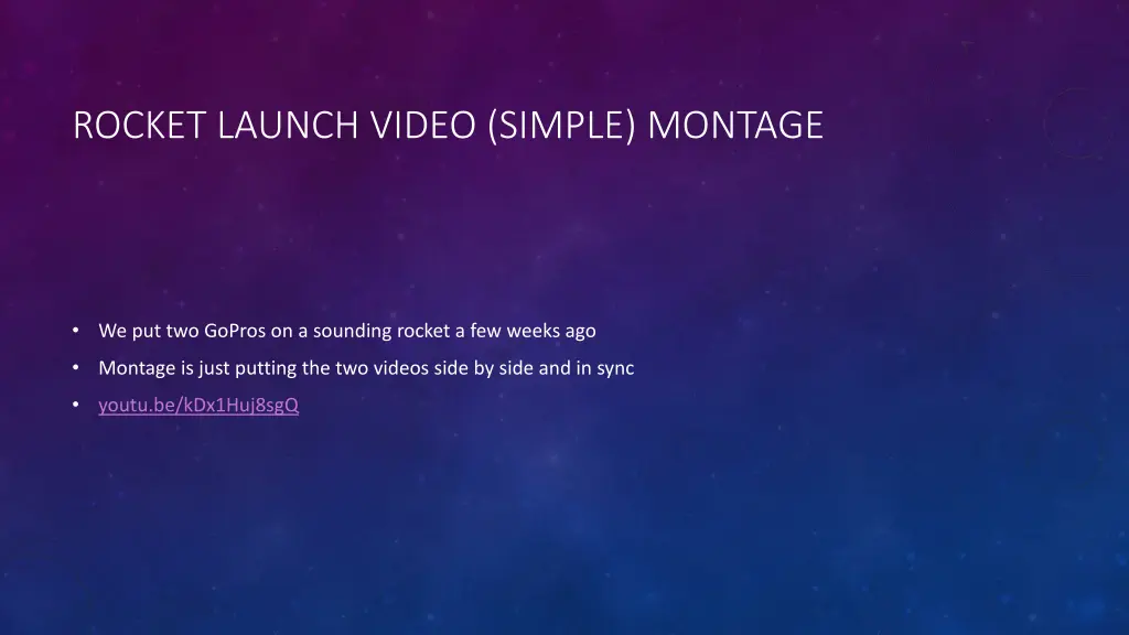 rocket launch video simple montage