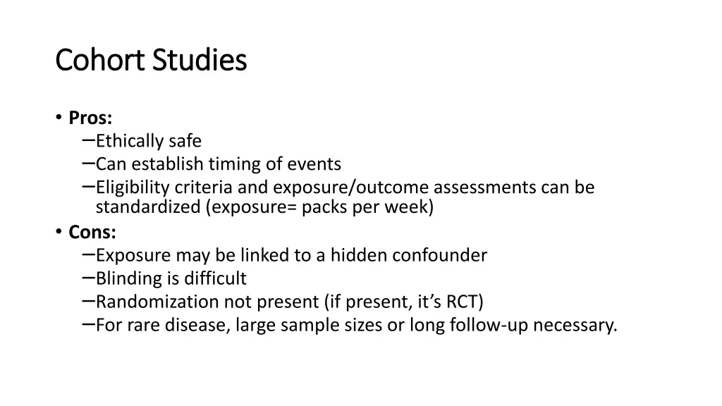 cohort studies cohort studies 2
