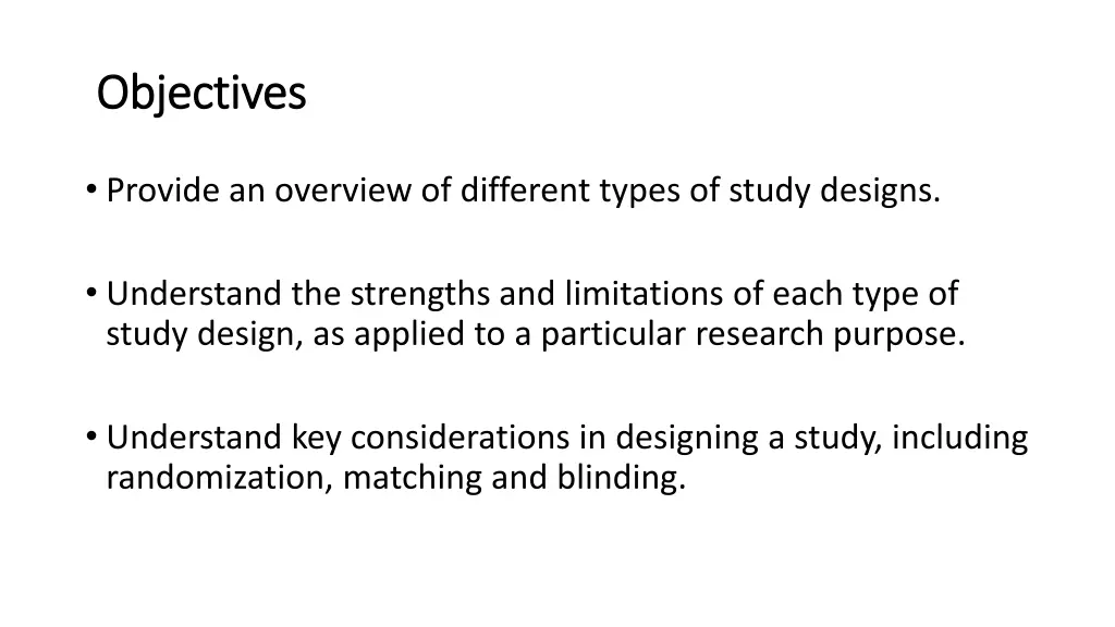 objectives objectives