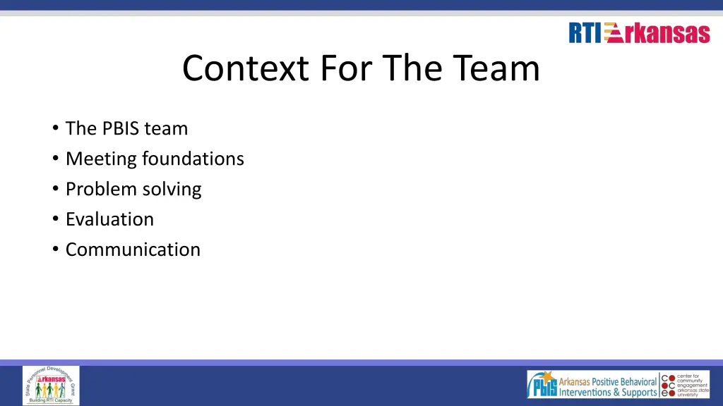 context for the team