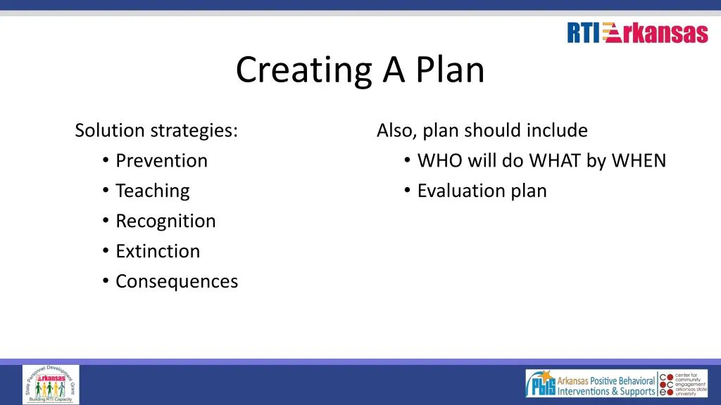 creating a plan