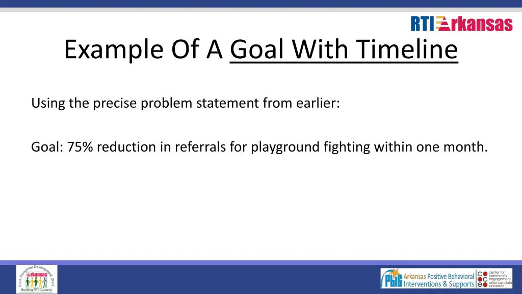 example of a goal with timeline