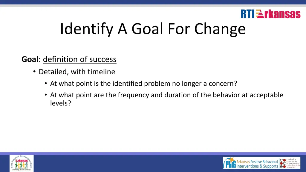 identify a goal for change