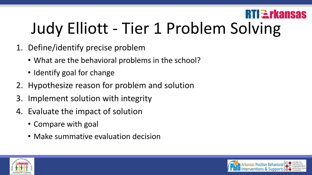 judy elliott tier 1 problem solving