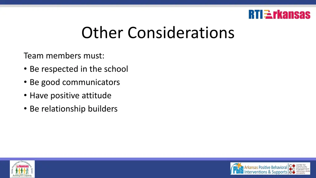 other considerations