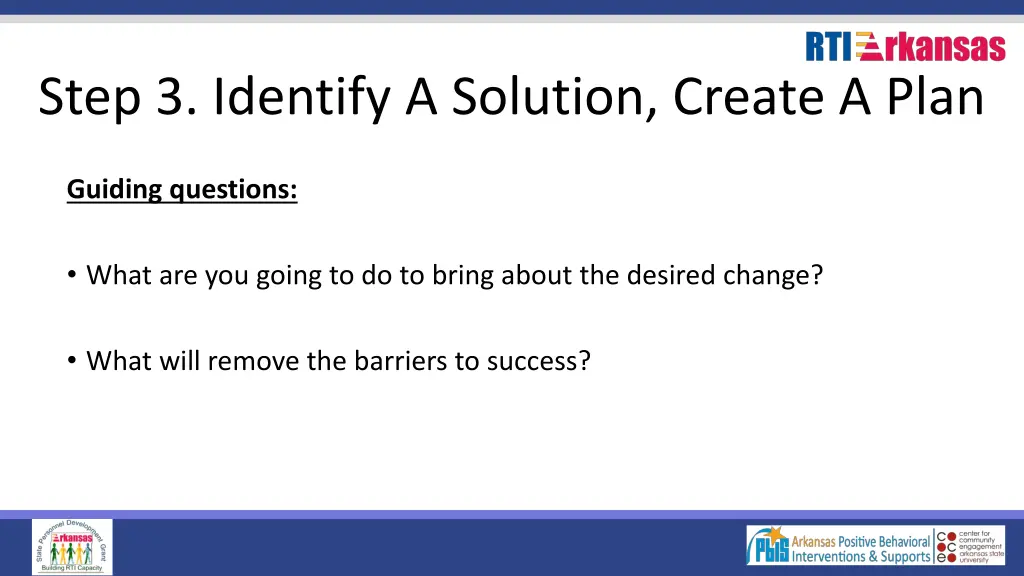 step 3 identify a solution create a plan
