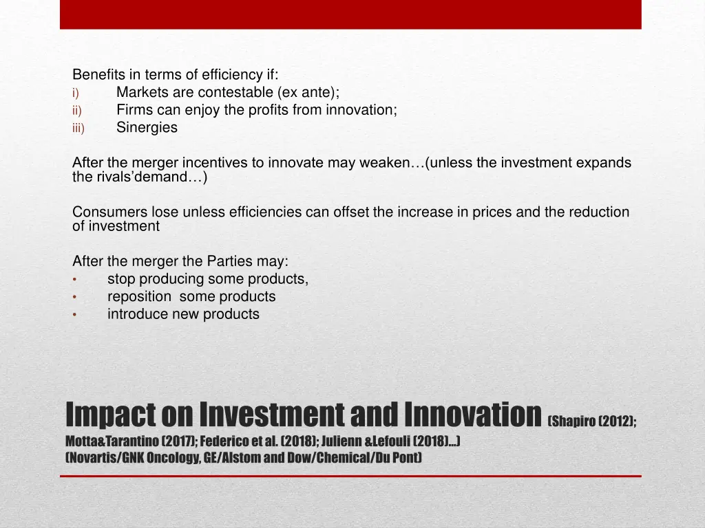 benefits in terms of efficiency if i markets