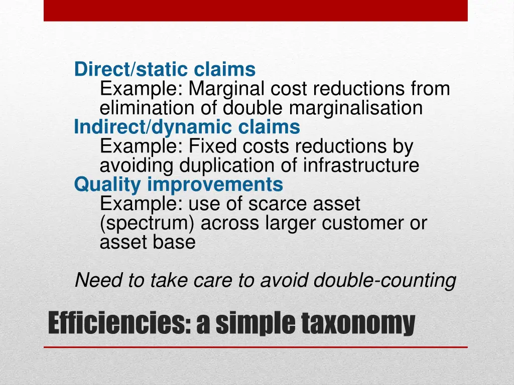 direct static claims example marginal cost