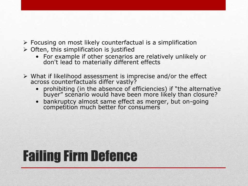 focusing on most likely counterfactual