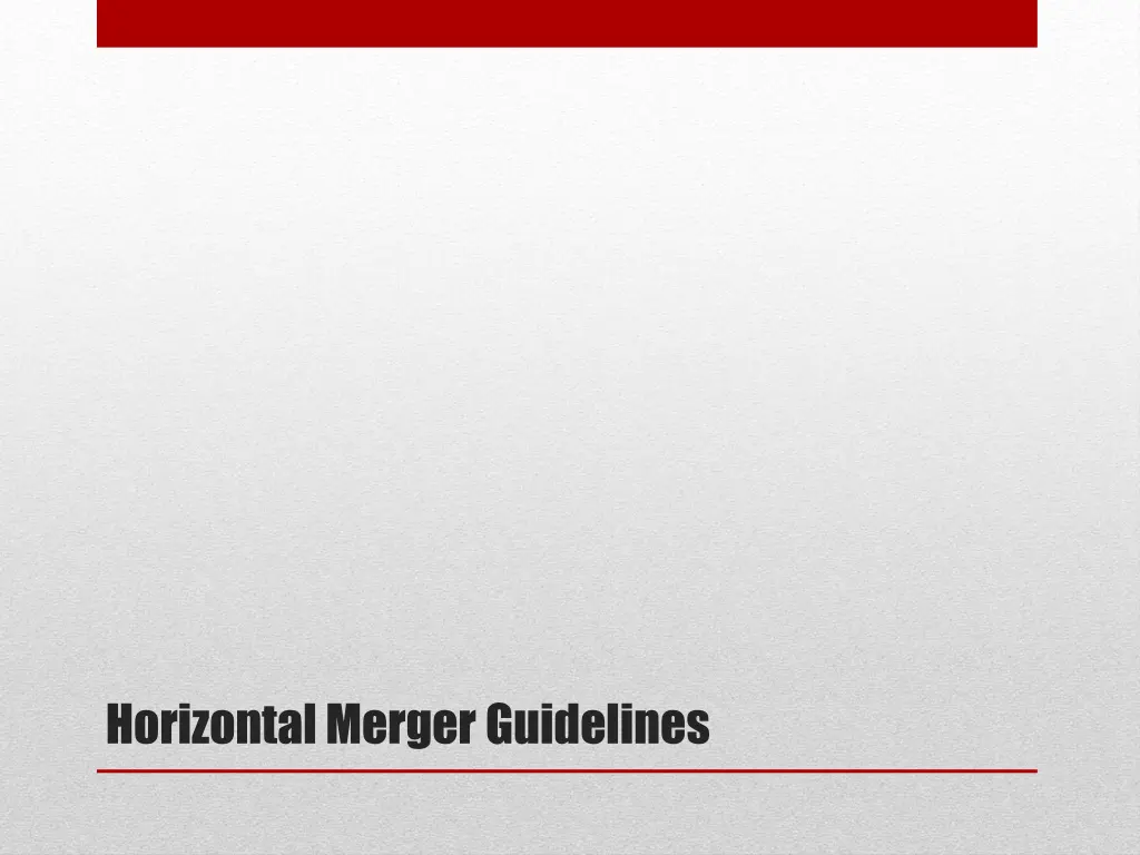 horizontal merger guidelines